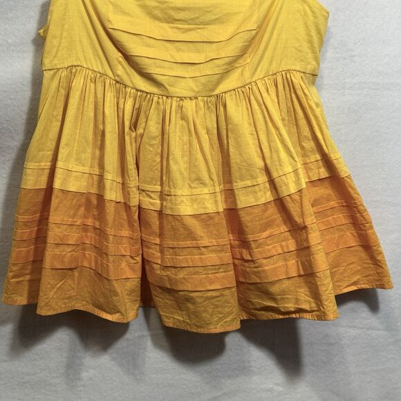 Staud Theo Sleeveless Goldie Persimmon Cotton Tiered Babydoll Top Blouse Size 4 - Picture 5 of 9